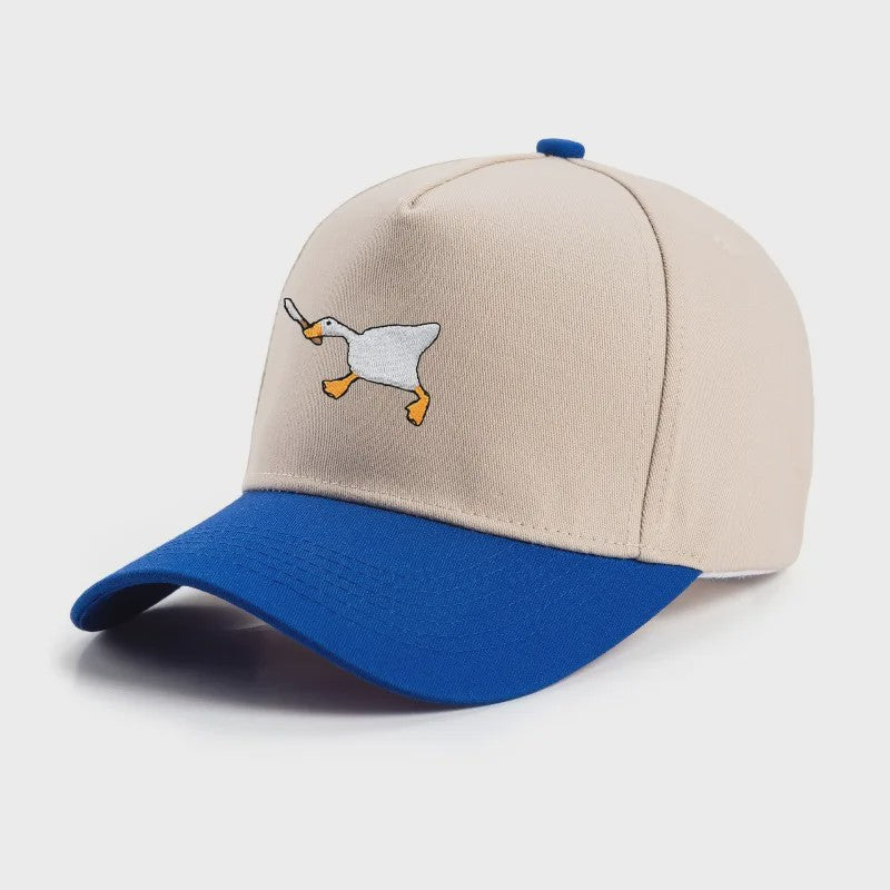 Unieke Geborduurde Baseball Cap met Gans Patroon - Casual Stadsstijl