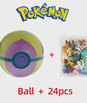 Set van 24 Pokemon Figuren - Diverse Stijlen, 2-3cm - Pikachu, Pokeball & Meer - Leuk Cadeau