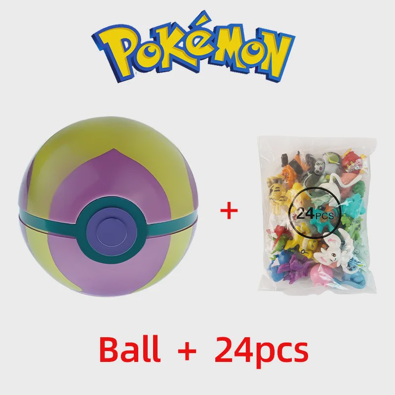 Set van 24 Pokemon Figuren - Diverse Stijlen, 2-3cm - Pikachu, Pokeball & Meer - Leuk Cadeau