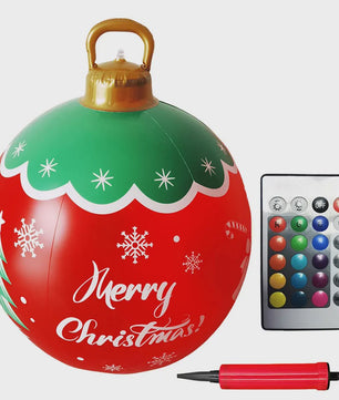 24 Inch Opblaasbare Kerstbal met LED Verlichting - XL Tuindecoratie