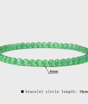 Natuursteen Armband met Kwarts, Kattenoog, Jades & Aquamarijn Kralen - Stretch Bangle voor Dames & Heren