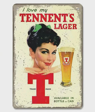 Retro Metal Bier Merk Poster - Decoratie voor Man Cave, Bar & Club