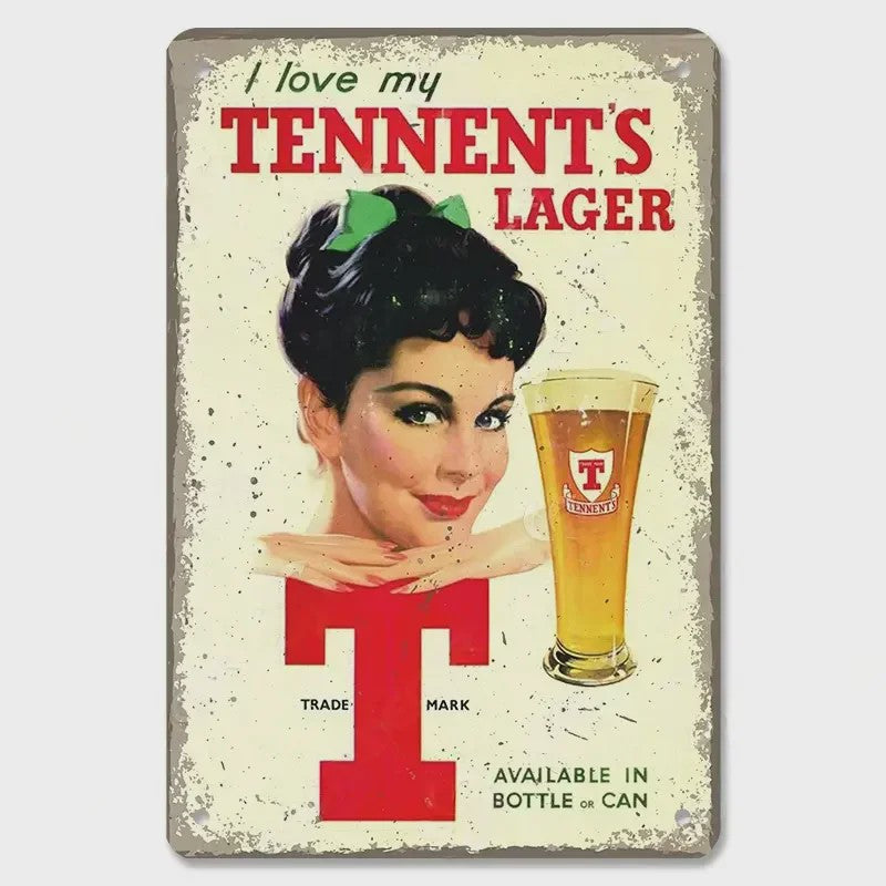 Retro Metal Bier Merk Poster - Decoratie voor Man Cave, Bar & Club
