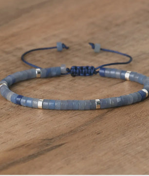 Natuurlijke Blauwe Emperor Steen Kralen Armband - Verstelbaar & Uniek