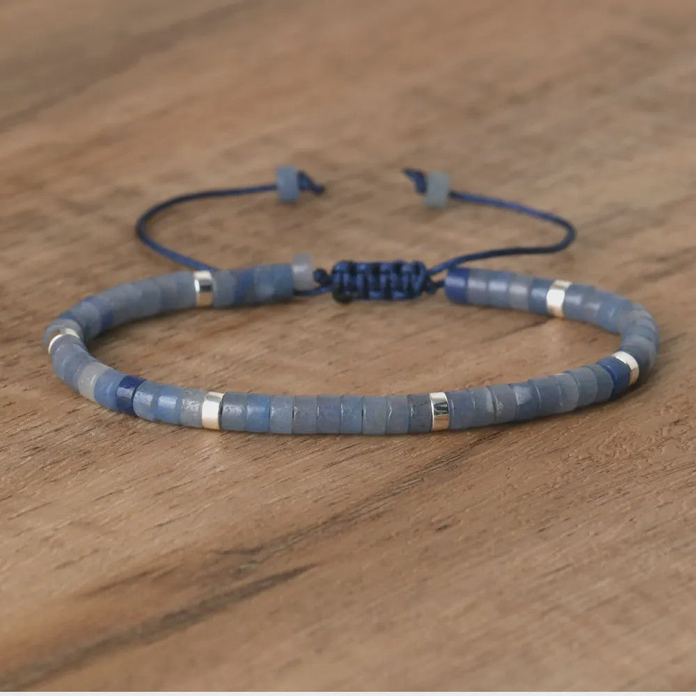 Natuurlijke Blauwe Emperor Steen Kralen Armband - Verstelbaar & Uniek