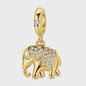 925 Sterling Zilveren Bedel: Gouden Strik met Roze Hart & Kruis met Oog van Horus