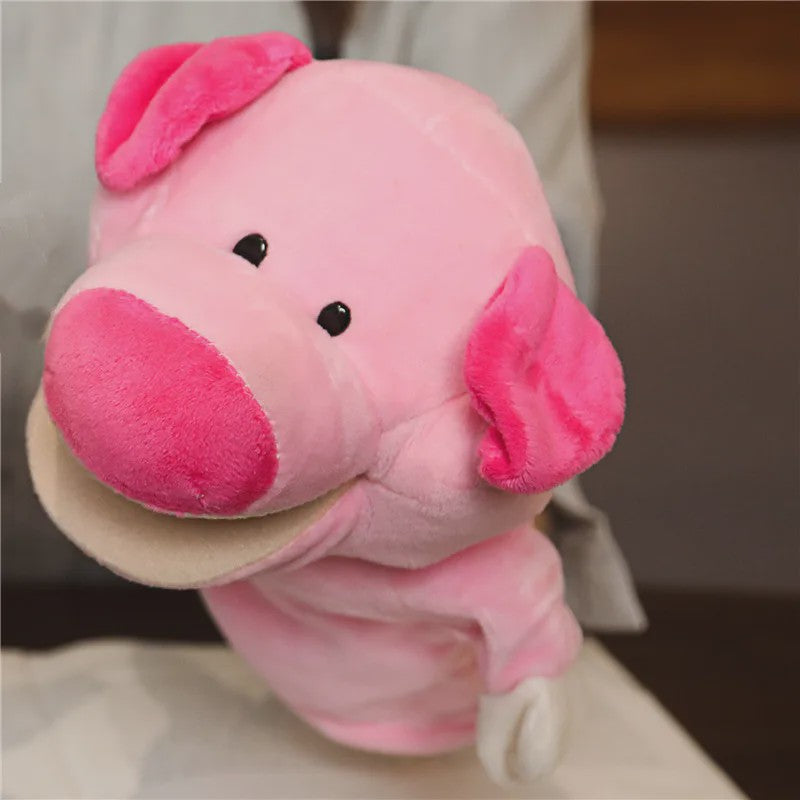 Zachte Pluche Handpoppen: Educatief Speelgoed & Knuffels voor Kinderen - Leeuw, Olifant, Konijn, Aap & Meer!
