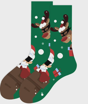 Vrolijke Kerstsokken Heren - Katoen - Feestelijke Patronen