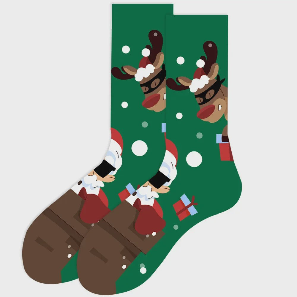 Vrolijke Kerstsokken Heren - Katoen - Feestelijke Patronen