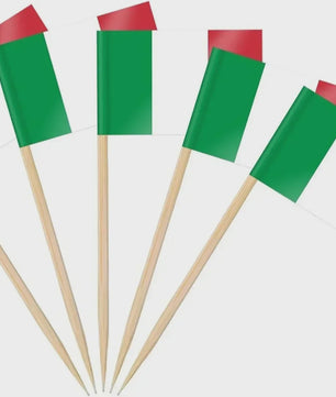 100x Mini India Vlaggetjes op Houten Prikkers - Ideaal voor Cupcakes, Cocktails & Feestdecoratie