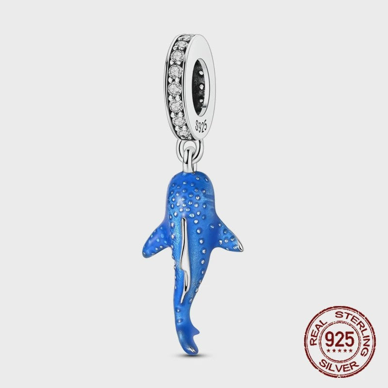 925 Sterling Zilveren Bedel Set: Dolfijn, Zeepaardje & Octopus - Blauw - DIY Armband Sieraden