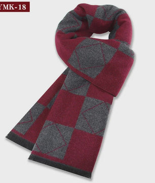 Luxe Heren Sjaal - Warme Wol & Kasjmier - Winter Ruitpatroon