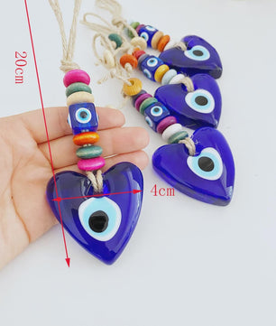 Blauw Turks Oog Hanger met Touw - Decoratie voor Auto, Muur & Huis