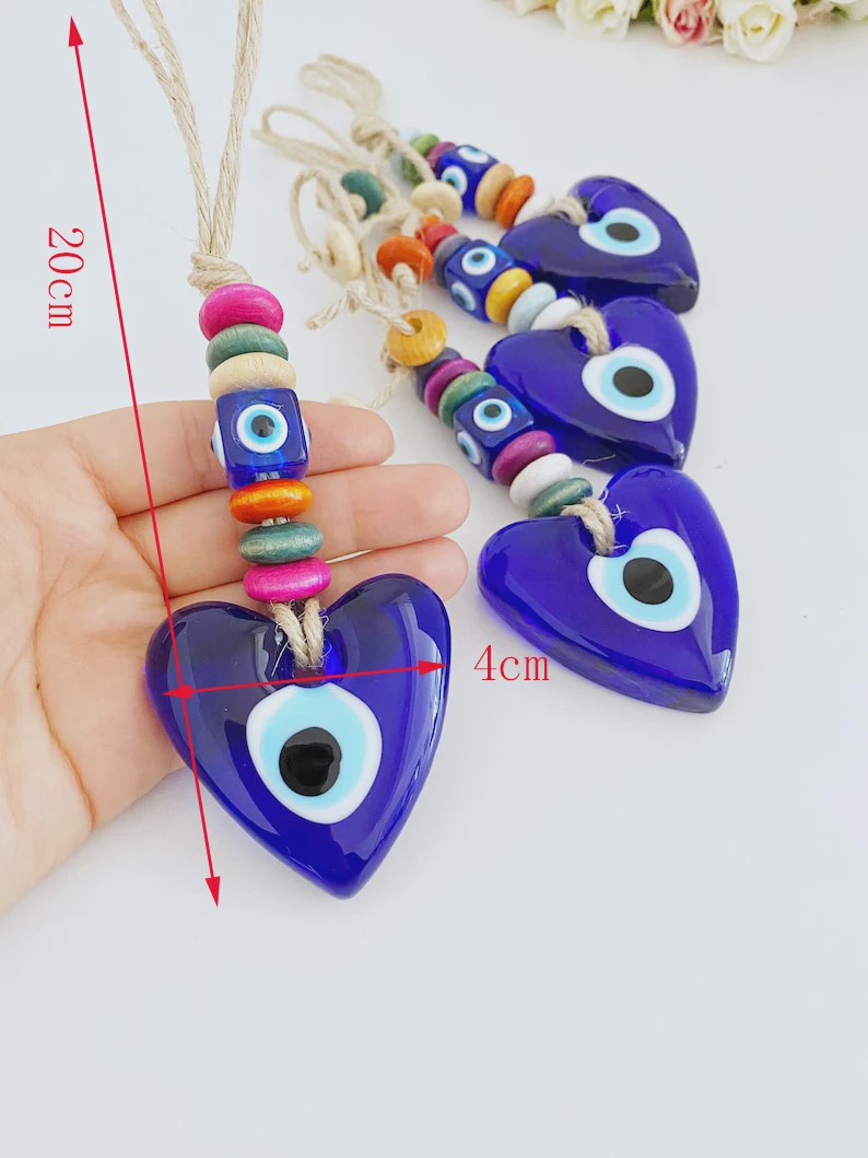 Blauw Turks Oog Hanger met Touw - Decoratie voor Auto, Muur & Huis