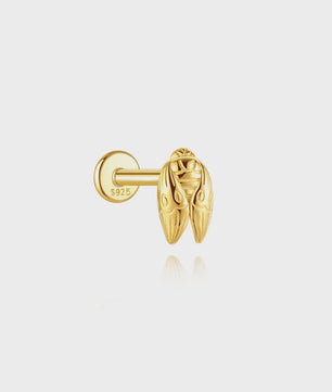 925 Sterling Zilveren Kolibrie Oorbellen Dames - 18K Goudkleurig Platte Achterkant Studs