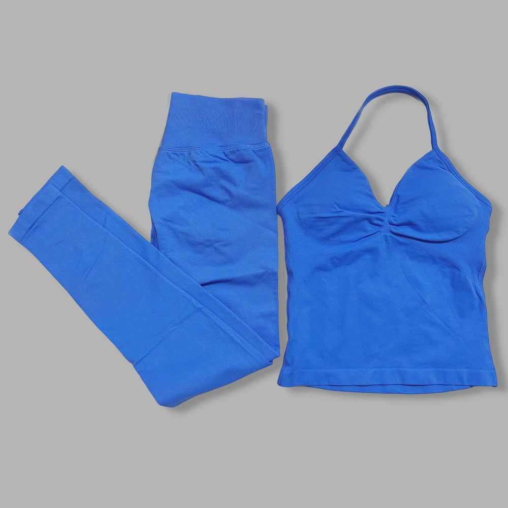 Dames Sportset: Backless Tanktop & Scrunch Seamless Legging