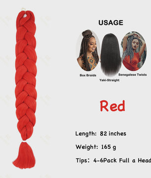 Jumbo Braiding Hair Extensions - 82 inch Synthetisch Vlecht Haar voor Box Braids & Twist