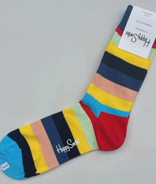 Happy Socks Heren Mid-tube Sokken - Pure Katoen, Klassiek Comfort - Maat 41-46