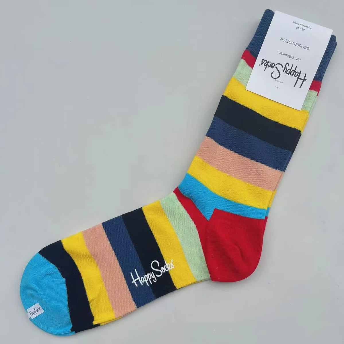 Happy Socks Heren Mid-tube Sokken - Pure Katoen, Klassiek Comfort - Maat 41-46
