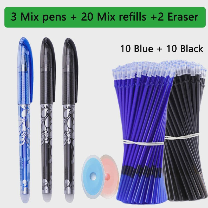 Set van 25 Kawaii Uitwisbare Gelpennen - Vloeiend Schrijven en Wissen voor School & Kantoor