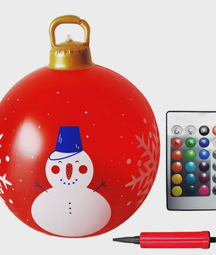 24 Inch Opblaasbare Kerstbal met LED Verlichting - XL Tuindecoratie