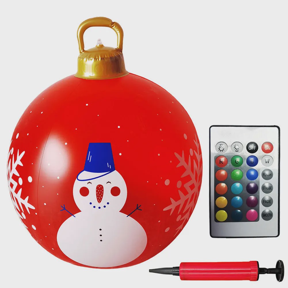 24 Inch Opblaasbare Kerstbal met LED Verlichting - XL Tuindecoratie