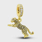 925 Sterling Zilveren Bedel: Gouden Strik met Roze Hart & Kruis met Oog van Horus
