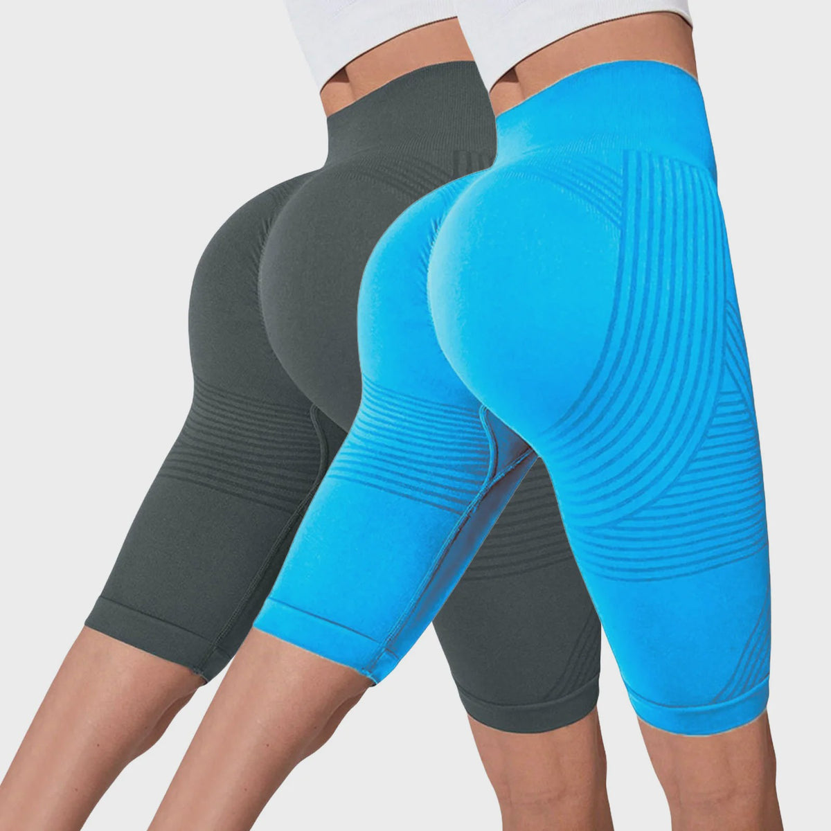2-Pack Seamless High-Waisted Yoga Shorts met Push-Up Effect - Perfect voor Fitness & Training