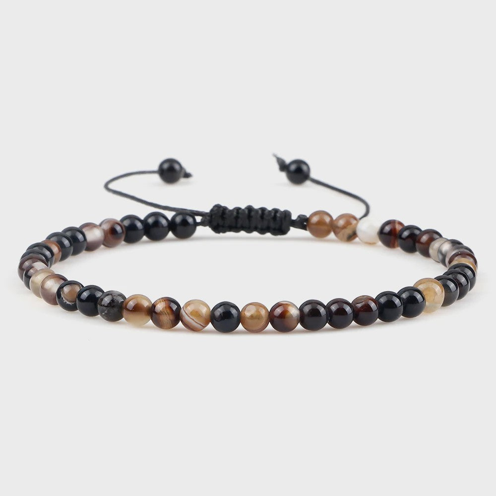 Natuurlijke 4mm Kralen Armbanden - Agate & Onyx - Yoga, Gebed & Stijlvol