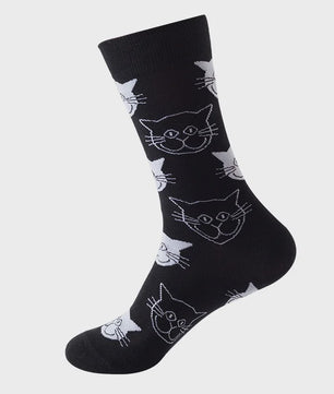 Unisex Katoenen Sokken met Vrolijke Fruit, Dieren & Kunst Prints - Hip Hop & Skateboard Stijl