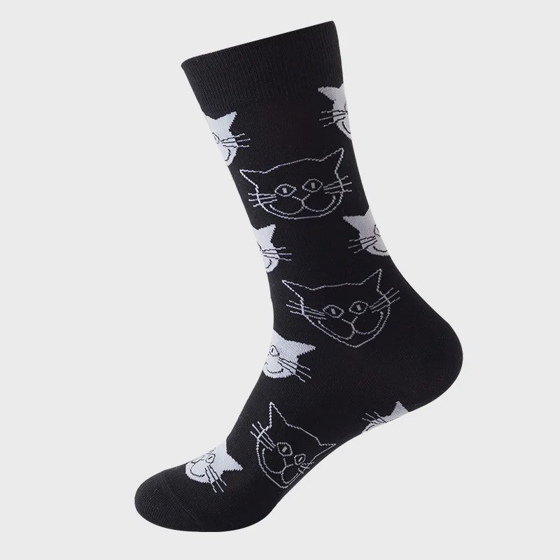 Unisex Katoenen Sokken met Vrolijke Fruit, Dieren & Kunst Prints - Hip Hop & Skateboard Stijl