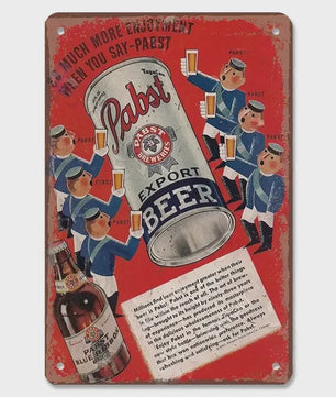 Retro Metal Bier Merk Poster - Decoratie voor Man Cave, Bar & Club