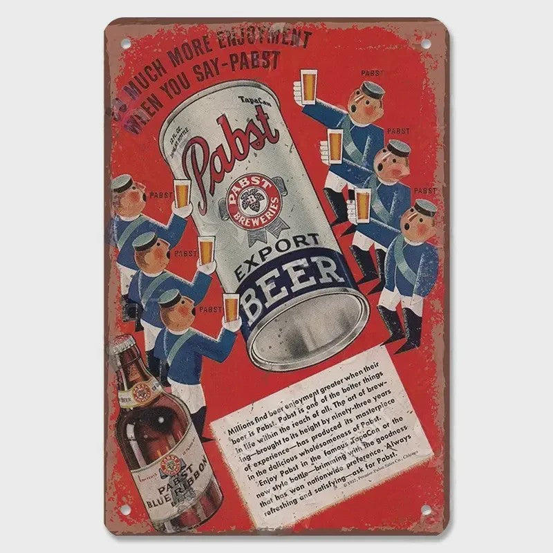 Retro Metal Bier Merk Poster - Decoratie voor Man Cave, Bar & Club