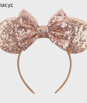 Chique Sequin Mickey Oortjes Diadeem met Strik - Feestelijk Haaraccessoire voor Kinderen & Dames