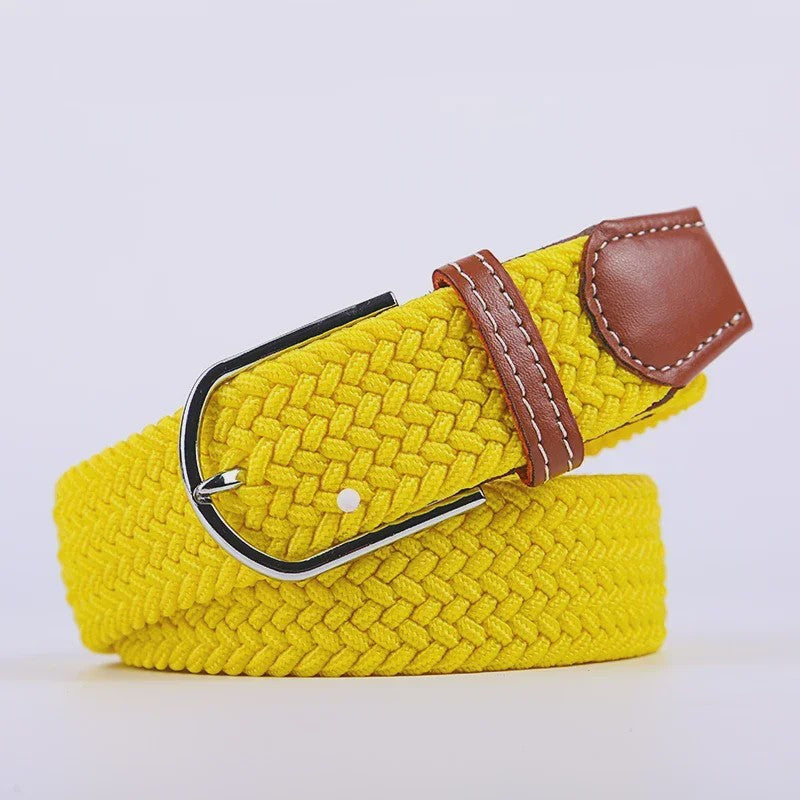 Unisex Gevlochten Elastische Riem met Pin Gesp - 107-130cm