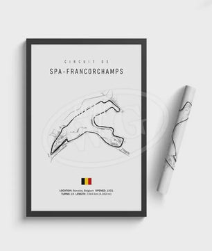 Vintage F1 Circuit Poster: Zwart-Wit Formule 1 Kunst voor de Raceliefhebber