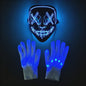 Verlicht LED Neon Purge Masker met Fiber Optic Handschoenen - Halloween & Feest