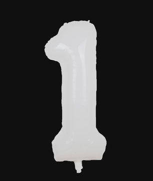 Grote Folie Ballonnen Cijfers 0-9 Cream Caramel & Wit (32/40 inch) - Feestdecoratie
