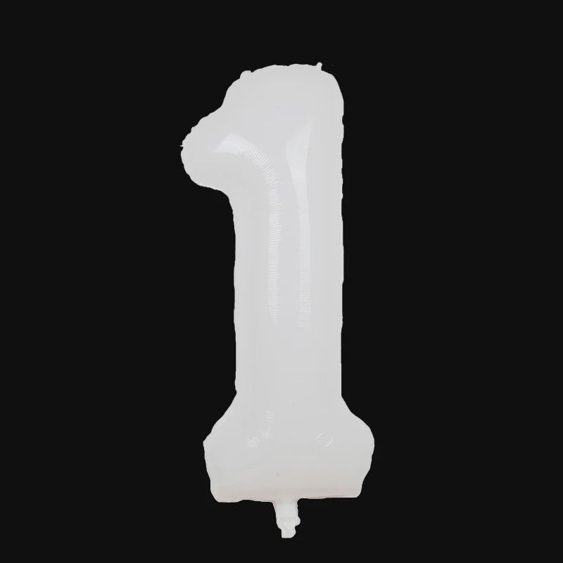 Grote Folie Ballonnen Cijfers 0-9 Cream Caramel & Wit (32/40 inch) - Feestdecoratie