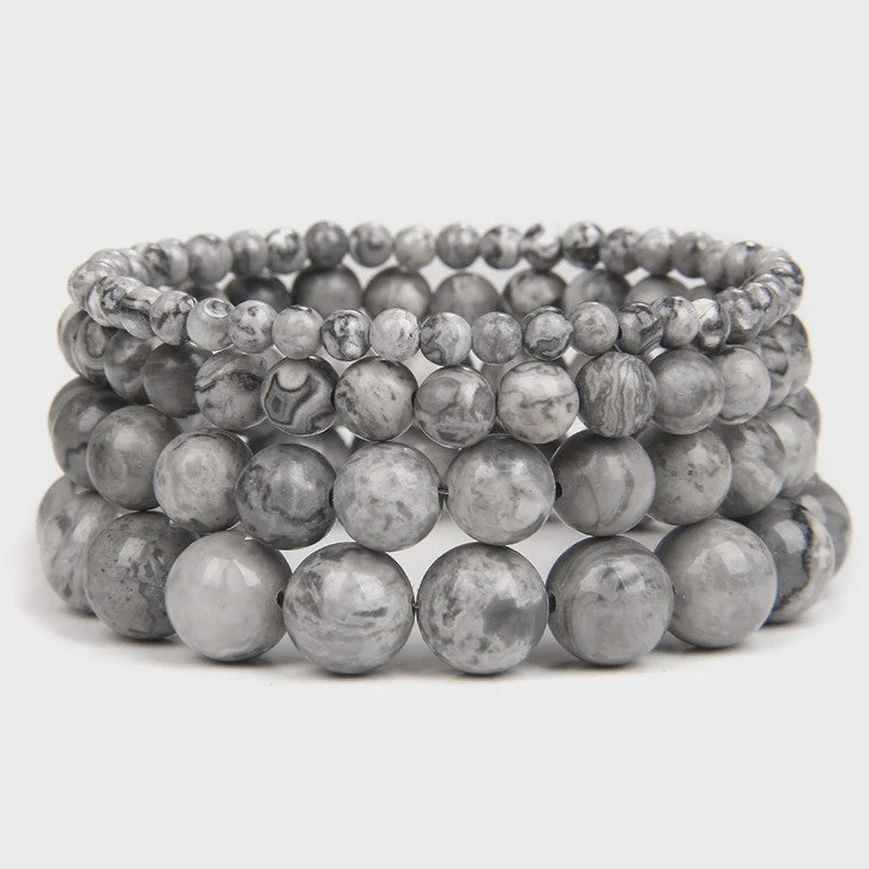 Handgemaakte Natuursteen Armbanden - Onyx & Agate Kralen - Yoga & Reiki Energie - Unisex 19cm