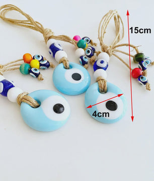 Blauw Turks Oog Hanger met Touw - Decoratie voor Auto, Muur & Huis