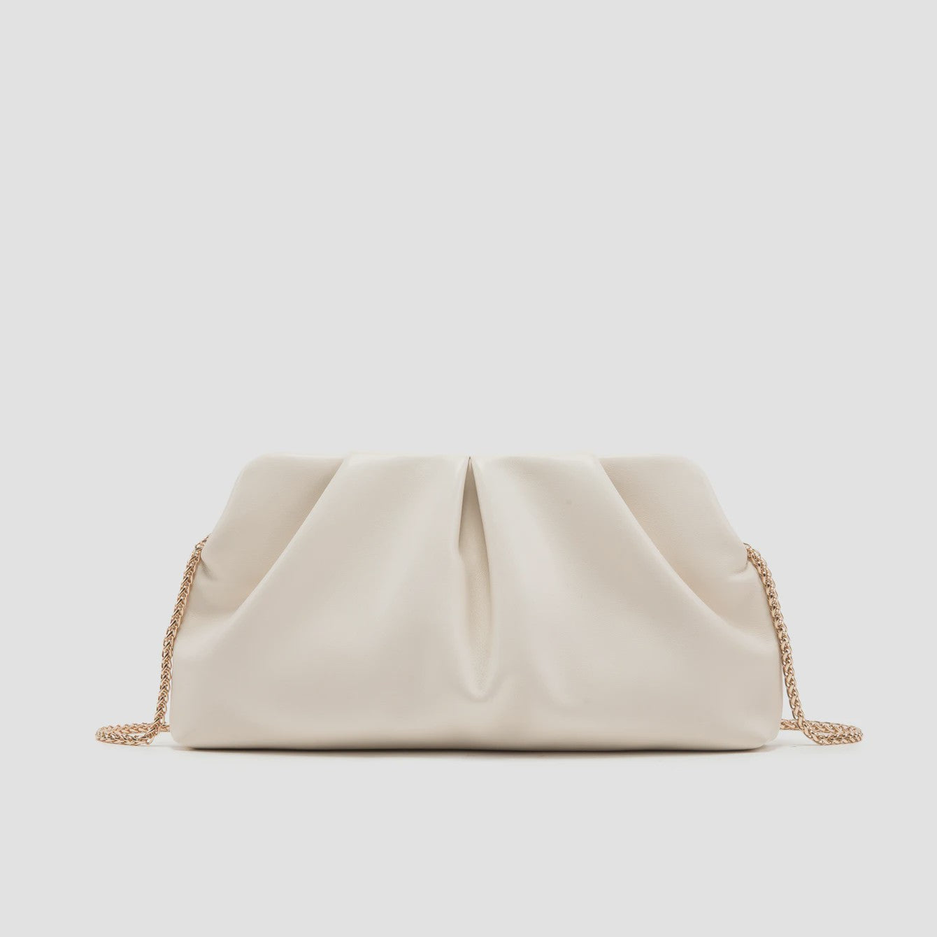 Luxe Plissé Avondtas met Gouden Ketting - Clutch & Schoudertas voor Feestelijke Gelegenheden