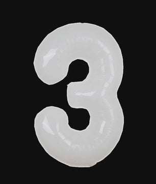 Grote Folie Ballonnen Cijfers 0-9 Cream Caramel & Wit (32/40 inch) - Feestdecoratie
