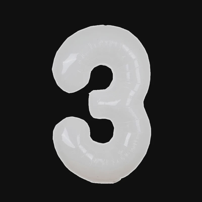 Grote Folie Ballonnen Cijfers 0-9 Cream Caramel & Wit (32/40 inch) - Feestdecoratie