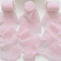 Handgemaakte Satijn Chiffon Lint Set - 3 Rollen van 5m met Rafeleffect voor Bruiloft, Cadeau & DIY Decoratie
