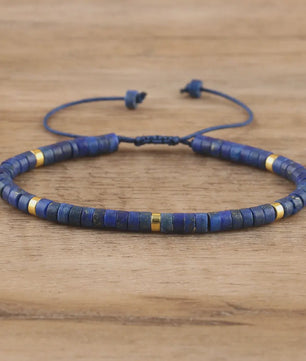 Natuurlijke Blauwe Emperor Steen Kralen Armband - Verstelbaar & Uniek