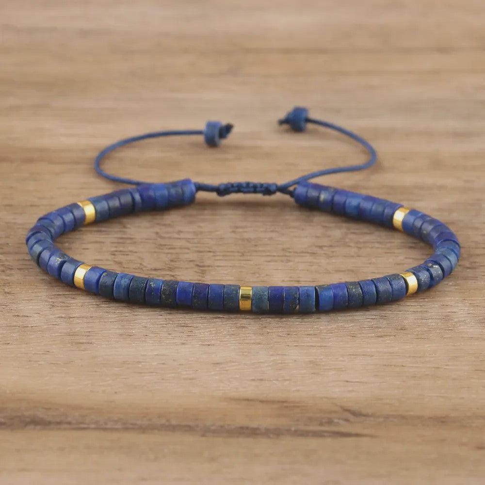 Natuurlijke Blauwe Emperor Steen Kralen Armband - Verstelbaar & Uniek