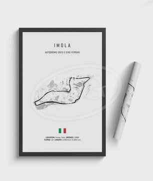 Vintage F1 Circuit Poster: Zwart-Wit Formule 1 Kunst voor de Raceliefhebber