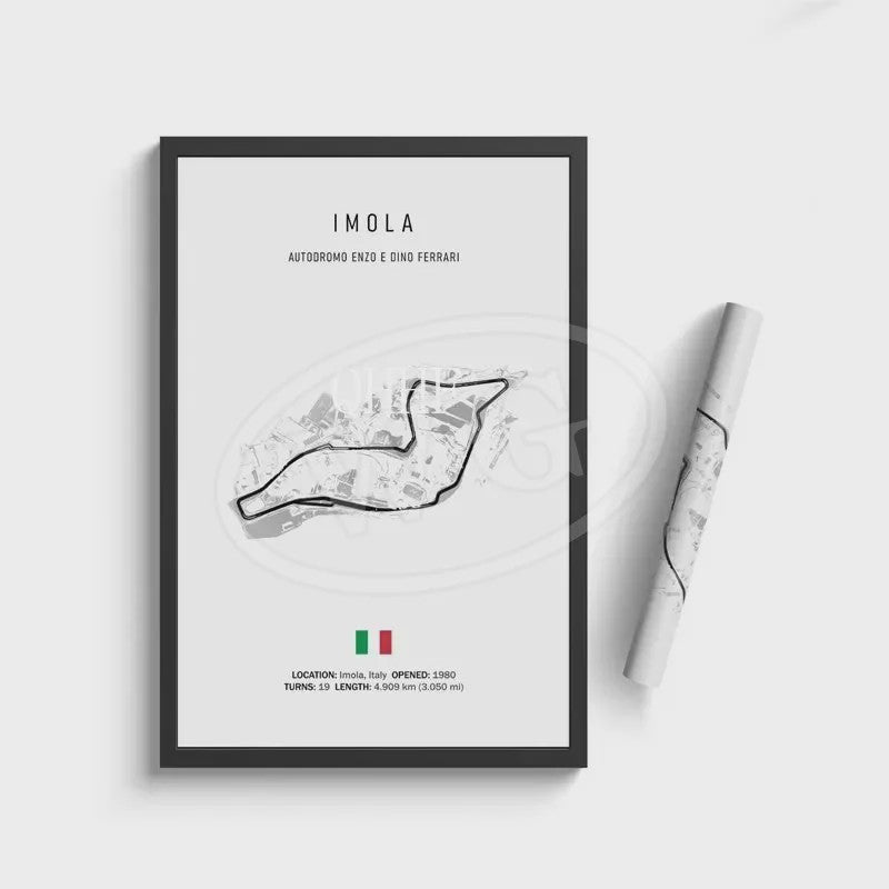 Vintage F1 Circuit Poster: Zwart-Wit Formule 1 Kunst voor de Raceliefhebber