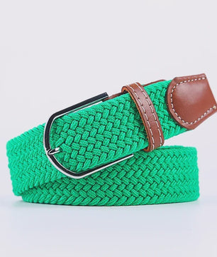 Unisex Gevlochten Elastische Riem met Pin Gesp - 107-130cm